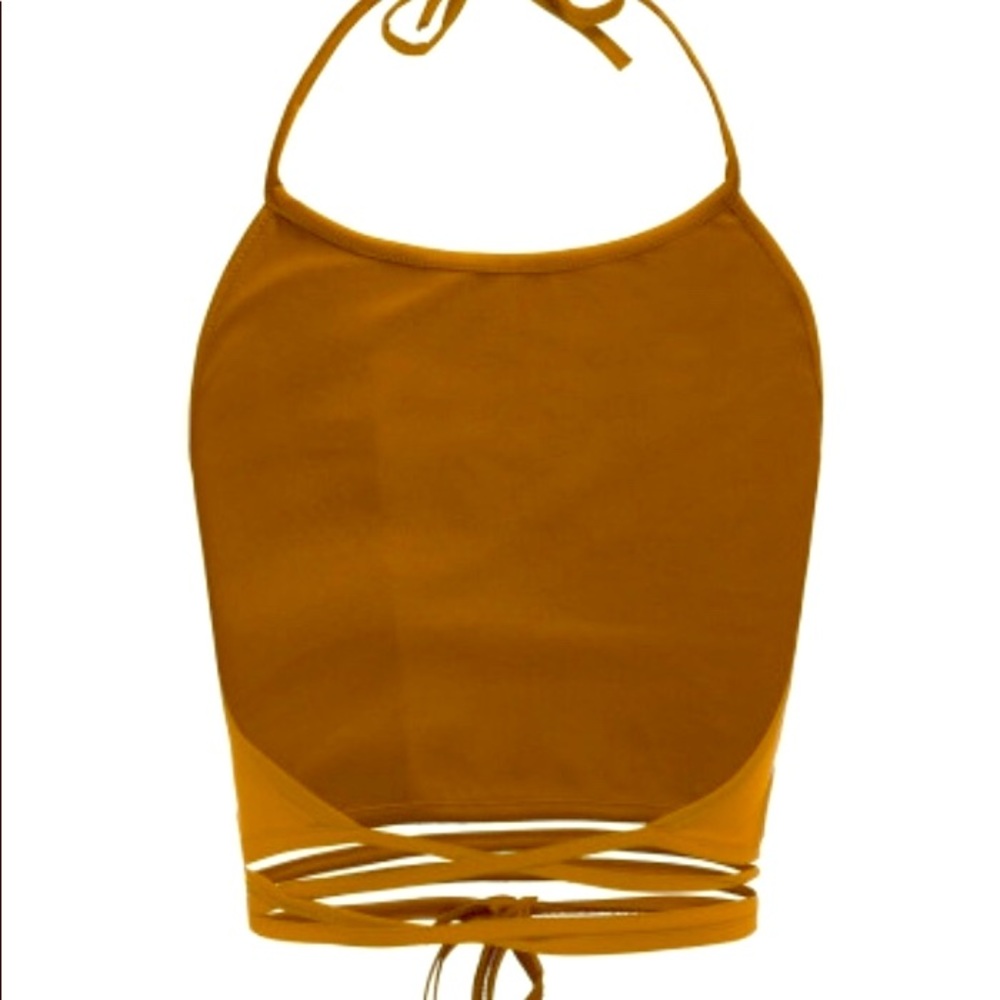Open back halter crop top XS.